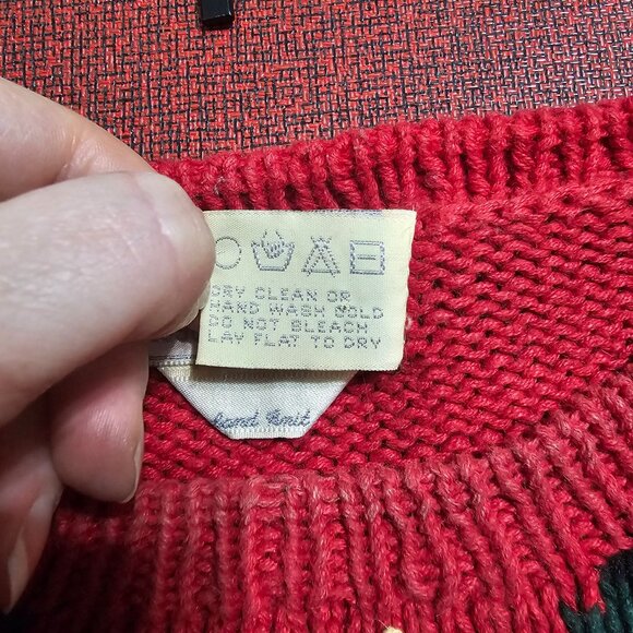 Vtg 1990 Eagles Eye Tartan Plaid Sweater Sz M Hound Dog Pipe Ugly Christmas - Picture 12 of 12